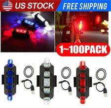 5 LED USB Rechargeable Bike Tail Light Bicycle Safety Cycling Warning Rear Lamp