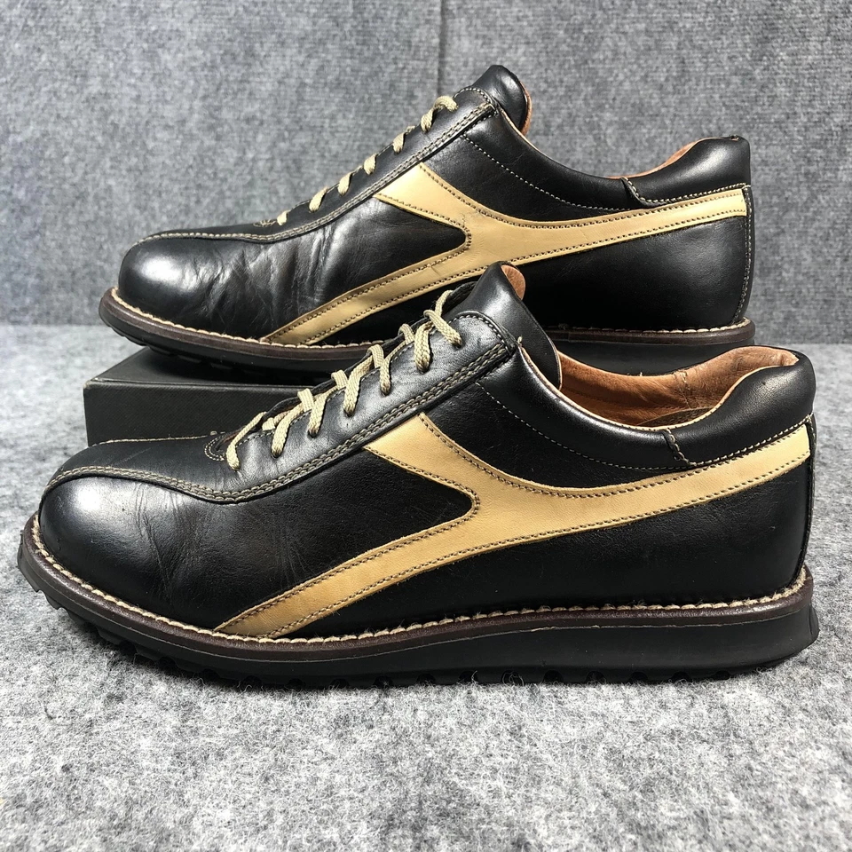 Kenneth Cole Reaction Strike Zapatos Para Hombre’s 9 Cuero Negro Tostado Hecho en Italia Foto 3 de 4