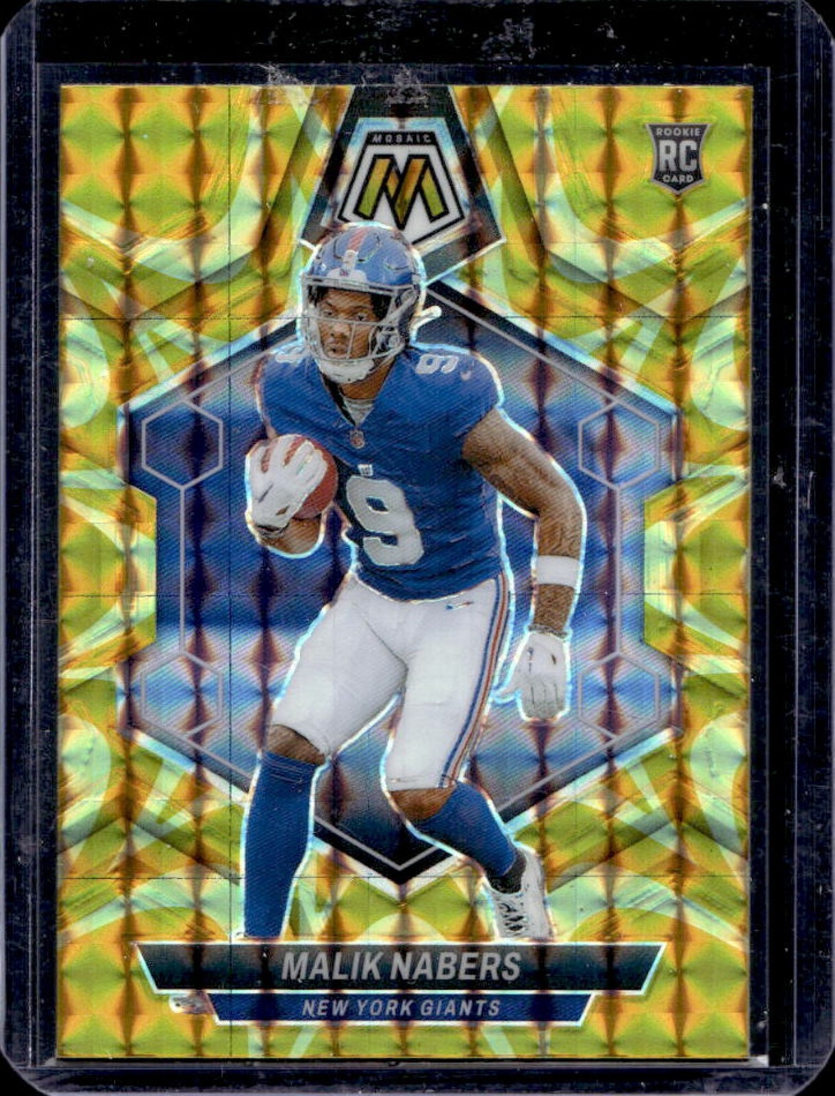 2024 Mosaic Malik Nabers RC Reactive Yellow Prizm #306 Giants