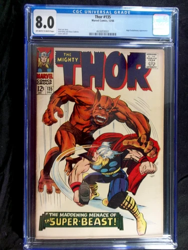 Thor #135 CGC 8.0 Origin 2nd app High Evolutionary Vintage Marvel Comics 1966
