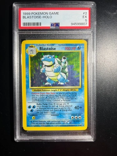 Blastoise 002/102 Base Set Holo PSA 5 EX POKEMON