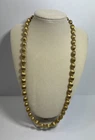 Vintage Beaded Faux Gold 21 In Necklace Costume Jewelry
