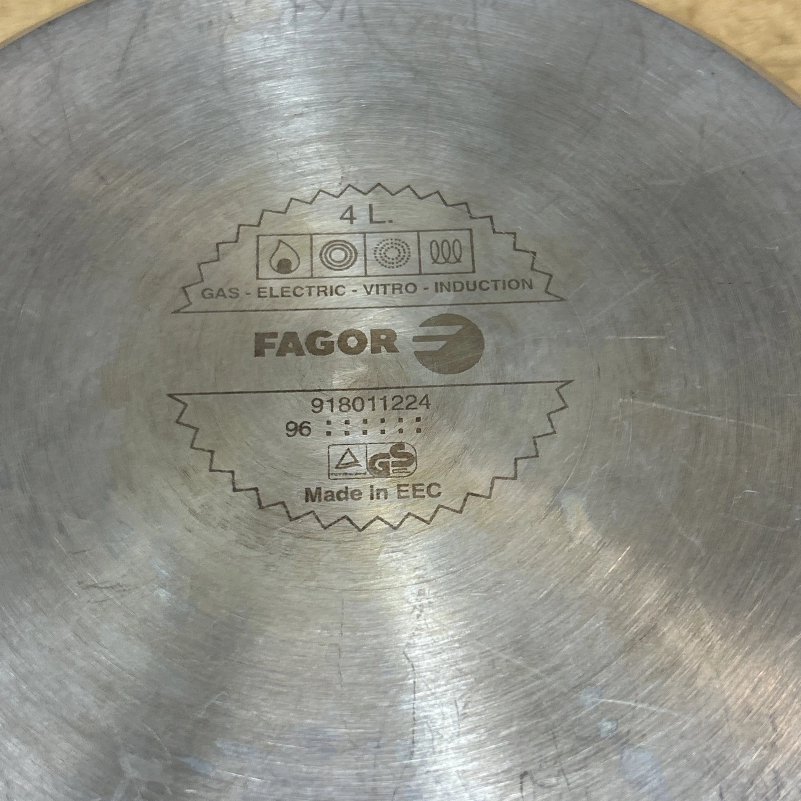 Fagor Rapida 4L Liter Pressure Cooker Stainless Steel Pot GAS INDUCTION ELECTRIC