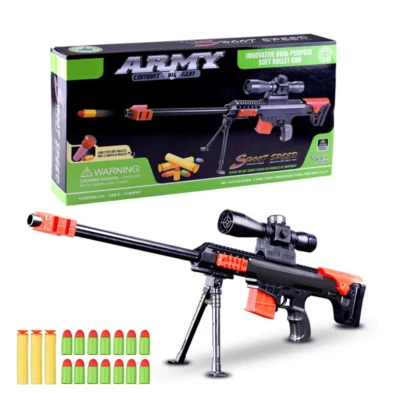 SENYE New -- Kids Toy Sniper Rifle Infrared Shootable Soft Bullets Plastic Air Gun