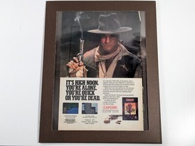 Gun Smoke NES Capcom Ad Laminated in Cardboard Frame Vintage 1988 Wall Hang Art