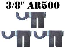 3pc 3/8" AR500 Hardened Steel Shooting Target T-Post Hook - Metal Range Stand