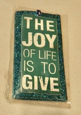 Gift Tags Many Sayings You Choose Type 3 1/2" x 2" Glitter Backround 3pc pk 208S