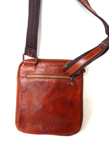 Vera Pelle Brown Leather Purse, Strap. Italy