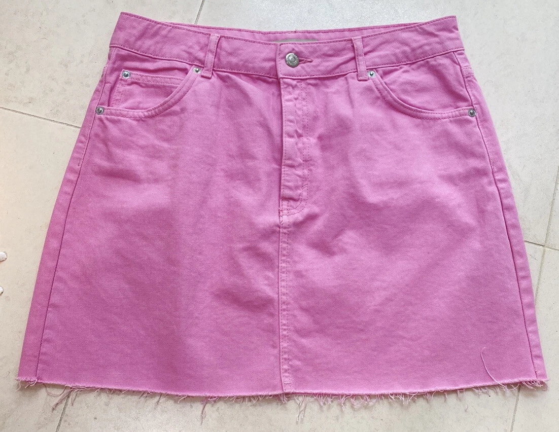 Topshop pink denim clearance skirt