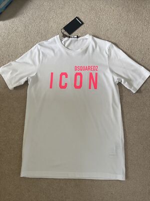 DSQUARED2 ICON Girls Pink White T-shirt Age 16 Years Nwt