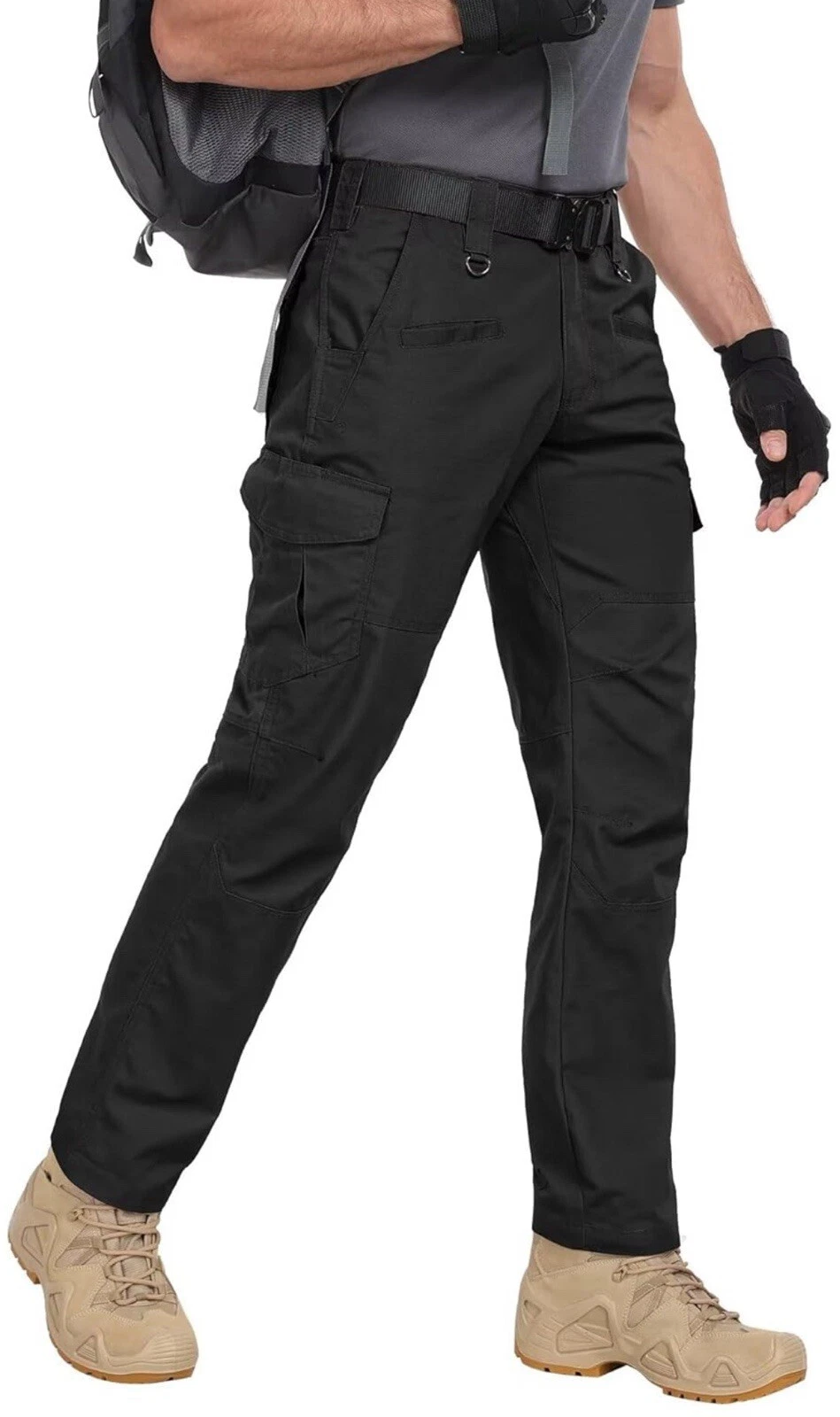 Mens Tactical Pants Water Resistant Ripstop Hiking Pants w/ Multi Pockets 32x34