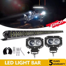 For Can-Am Maverick X3 MAX Turbo 42"inch LED Light Bar Roof + 2x 3'' Cube Pods