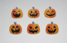 12 Jack-O-Lantern Pumpkin Rings Cake Topper Halloween Bday Party Goody Bag Favor