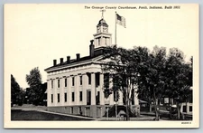 Orange County Courthouse Built 1851 Boyd Drug Co Paoli IN Postcard U7