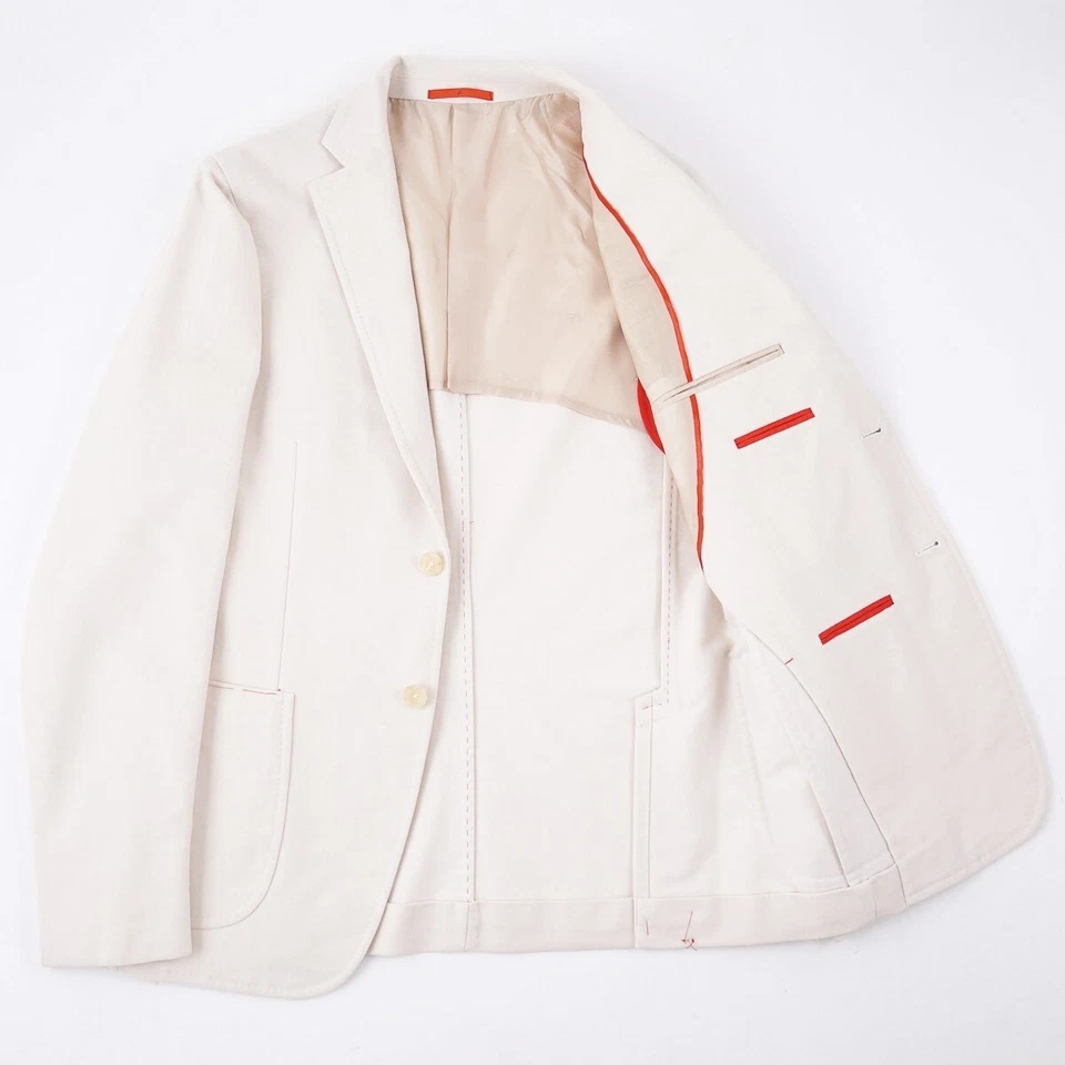 Abrigo deportivo Isaia extra delgado 'Capri' suave de algodón de piel de topo cepillado 40R (UE 50) NUEVO CON ETIQUETAS Foto 2 de 4