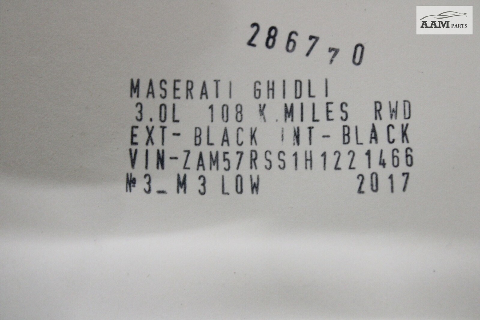 2014-19 MASERATI GHIBLI M157 REAR WINDSHIELD GLASS WEATHERSTRIP GASKET SEAL OEM