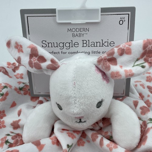 MODERN BABY weiß Hase Blumen Sicherheitsdecke Lovey Beißring Rassel Ostern NEU - Bild 2 von 7