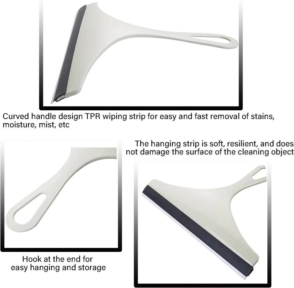 Glass Window Wiper Cleaner Bathroom Squeegee Car Mirror Scrub Cleaning Tool - Image 4 of 4