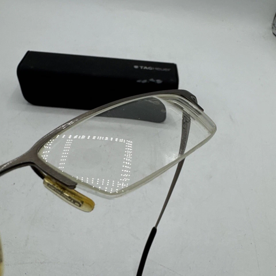 Monturas de gafas Tag Heuer solo TH 4203 003 55-15-135 hechas en Francia plateadas Foto 3 de 4