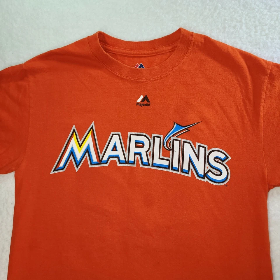 Camiseta Majestuosa Niño Marlins Pequeña Naranja ICHIRO #51 Manga Corta Usada  Foto 2 de 4