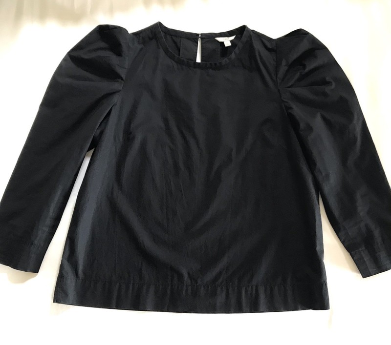 Joie Top Black Blouse / Top 3/4 Sleeve Women’s Medium 100% Cotton Botton Closure