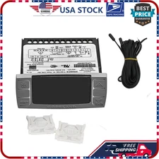 For Dixell Temperature Controller XR06CX-4N1F1 w/ probes & brackets black panel