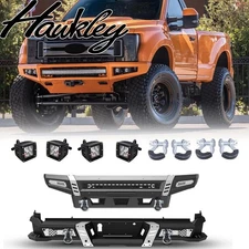 For 2017-22 Ford F-250 F350 Super Duty Front Rear Bumper w/Winch Plate Assembly