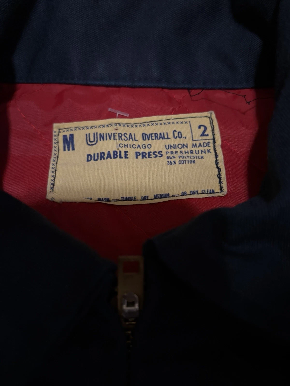 Vintage Universal Overall M&M Mars Work Jacket Mens Medium Navy Talon Zip Union image 8