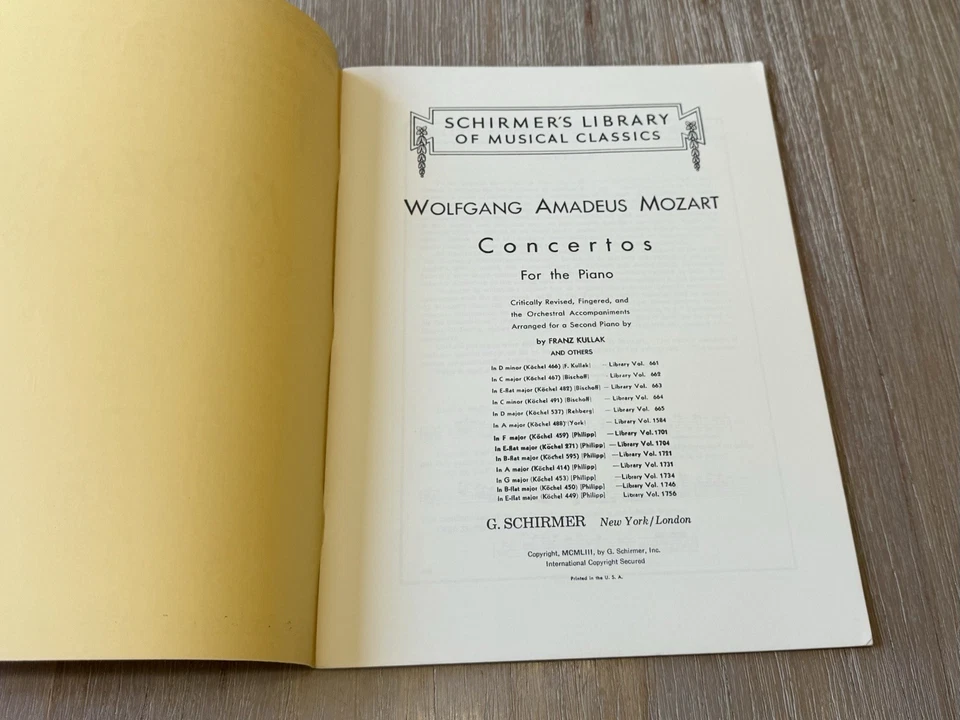Mozart Concerto No. 24 & 25 (C Minor)&No. 26 (D Major) For the Piano/Schirmer’s - Image 3 of 4