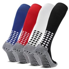 2/4 Pairs Grip Soccer Socks Non Slip Knee High One Size 4pairs-multicolor