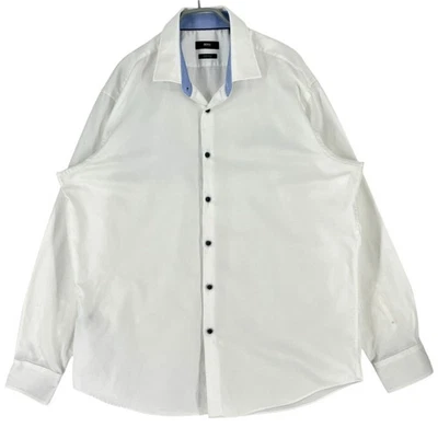 HUGO BOSS Gorax Chemise Classique Slim Homme Blanc 2XL 45 17 3/4 - Photo 1/4