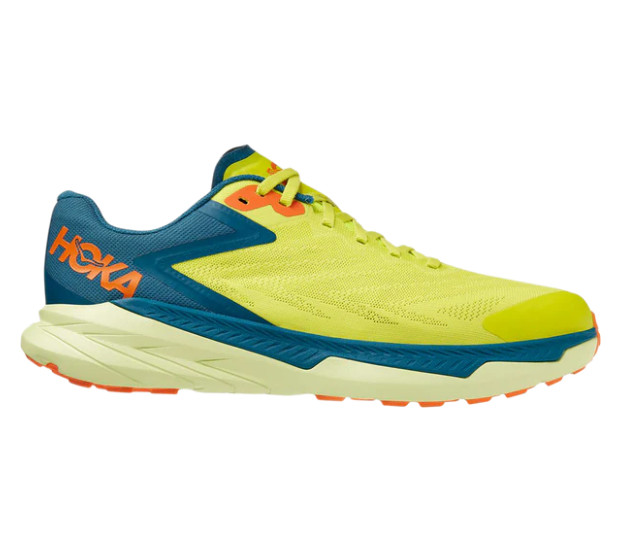 Zapatos para correr de trail HOKA® 12.5 D Zinal™ para hombre en rosa prímula de noche/azul coral