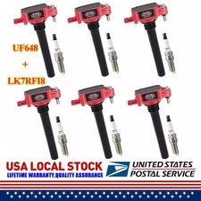 Set of 6 Heavy Duty Ignition Coil & Iridium Spark Plug For Jeep Dodge 3.6L UF648
