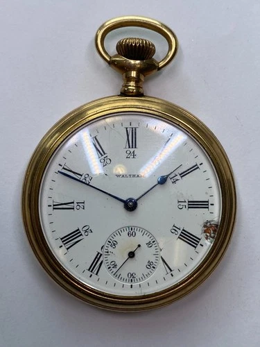 Antique Waltham Traveler Gold-Filled Pocket Watch Pre-Owned Doesn't Run (36-#17)