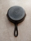 Wagner Ware #3 cast iron skillet with pie logo frying pan