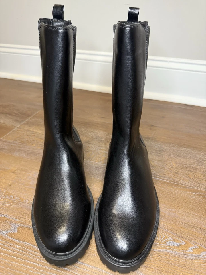Botas Chelsea Banana Republic de cuero vegano caña alta para mujer talla 9 nuevas con etiquetas Foto 4 de 4