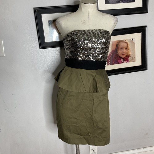 Y2K Alice + Olivia Mini Trägerloses Kleid 6 Bethany Pailletten Schößchen Cocktail Party