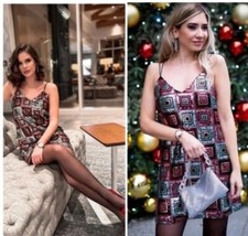 NWT ZARA STRAPPY DRESS WITH SEQUINS Festive Days Medium