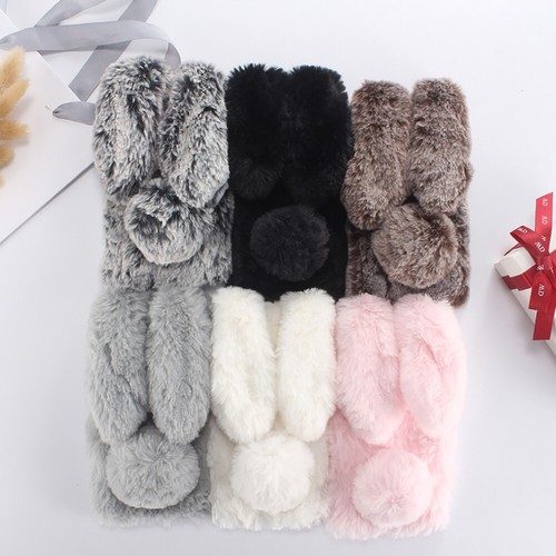 Furry Rabbit Phone Case Adorable Plush Phone Protector Compatible for A42 5G - 第 8/12 張圖片
