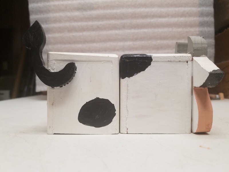 Handmade Wooden Cow Salt and Pepper Shakers