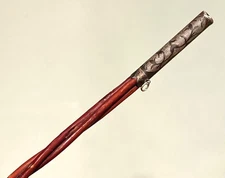 Vintage Antique Russian Caucasian Silver Niello Horse Bull Riding Whip Crop Old