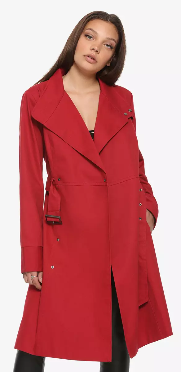 Mortal Engines Cosplay Costume Carmen Sandiego Jacket Red Trench Coat Womens M