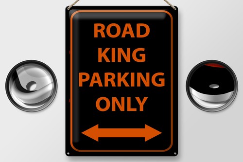 Blechschild Hinweis 30x40 cm Road king parking only Deko Schild tin sign - Picture 2 of 5