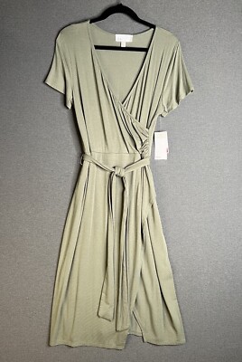 Nordstrom Rack Faux Wrap Viscose Dress Green Short Sleeve Tie Waist Women Large | eBay Nordstrom Rack Faux Wrap Viscose Dress Green Short Sleeve Tie Waist Women Large | eBay