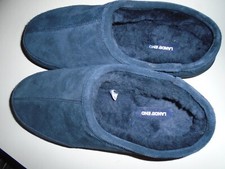 Slippers Lands End  Size 9.M Blue Fleece Lined All Weather Suede Mule