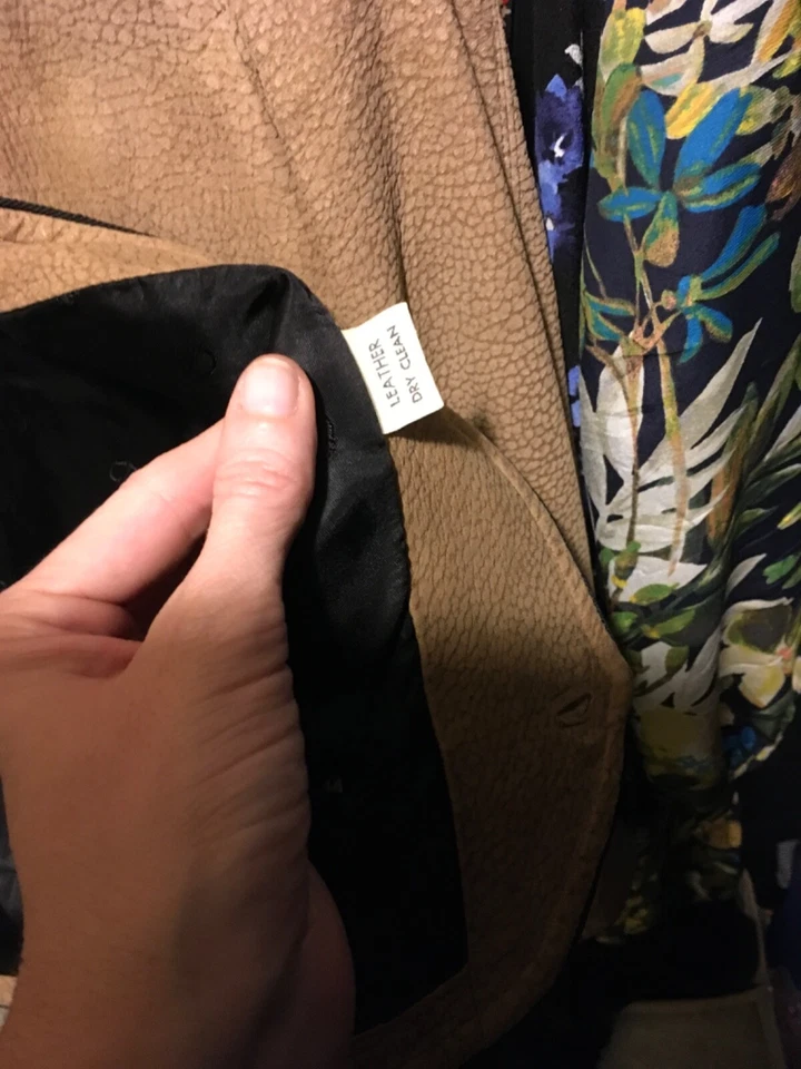 Винтажная кожаная куртка Christian Dior желтовато-коричневый размер 8, хорошее состояние б/у - Изображение 4 из 4