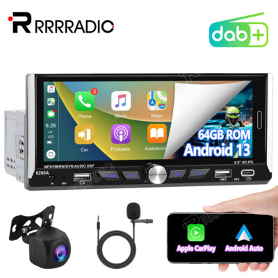 Mit DAB+ Autoradio 1 DIN Android 13 GPS Navi Carplay FM RDS USB WIFI Kamera 64GB