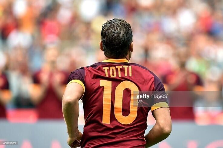 NIKE MEN'S AS ROMA 2015/2016 TOTTI #10 UEFA SOCCER FOOTBALL SHIRT