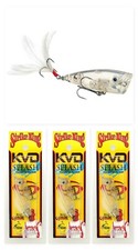 (3) Strike King KVD 2 1/4" Splash Jr Topwater Popper 3/16 Oz Clear Brand New