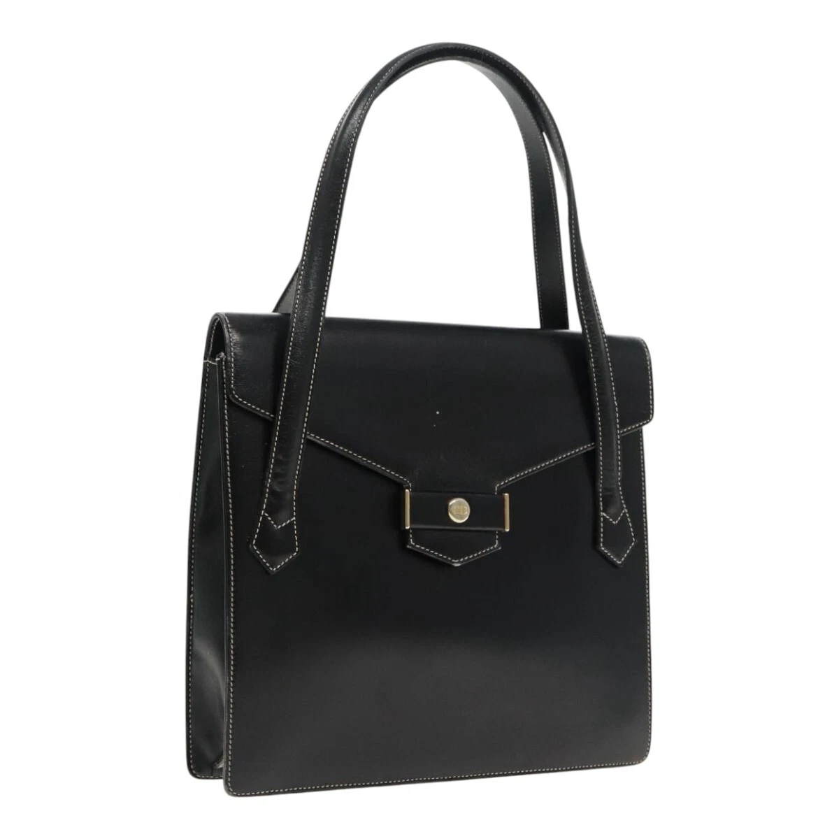 Sac à main Christian Dior cuir noir or authentique fm3940